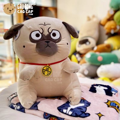 Gối mền 2in1 Chó Bông Nô Tài ngồi - Chó Mặt Xệ ngồi