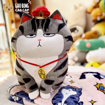 Gối mền 2in1 Mèo Bông Hoàng Thượng ngồi - 50cm