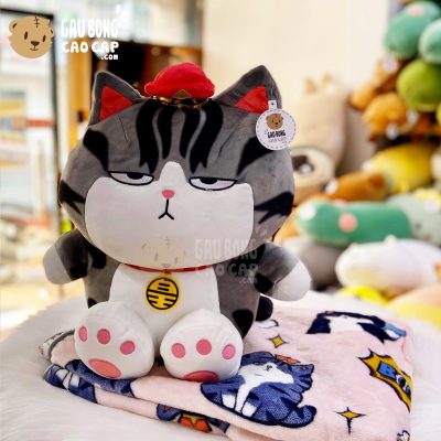 Gối mền 2in1 Mèo Bông Hoàng Thượng ngồi - 50cm