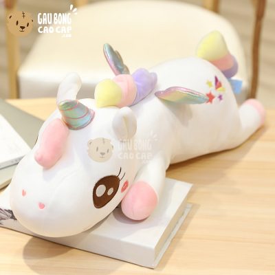 Gấu Bông Kỳ Lân Unicorn nằm cánh lấp lánh mắt To