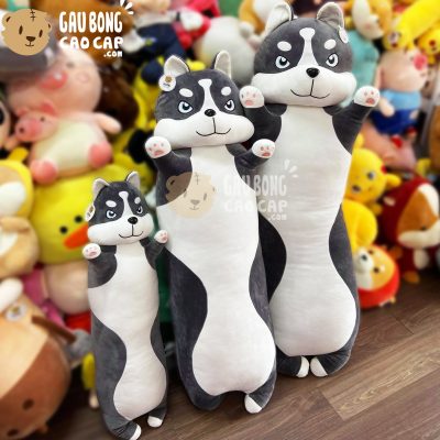 Chó Bông Husky lông mịn gối ôm dài đứng giơ tay