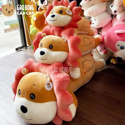 Gấu Bông Sư Tử nằm lông mịn gối ôm dài