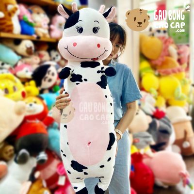 Gấu Bông Bò Sữa gối ôm dài đứng lè lưỡi