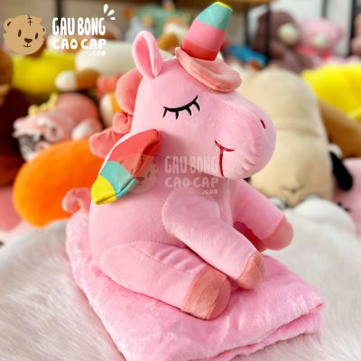 Gối mền 2in1 Unicorn ngồi lông mịn 4 chân