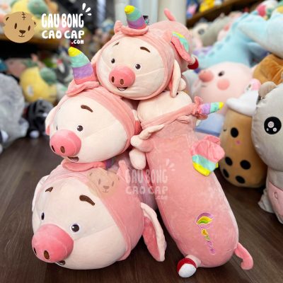 Heo Bông Tiktok nằm cosplay Unicorn Hồng