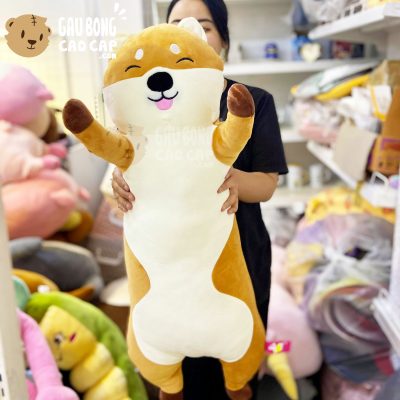 Chó bông SHIBA đứng giơ tay gối ôm dài