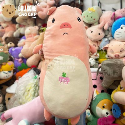 Heo Bông lông mịn bụng  PIC thêu gối ôm dài