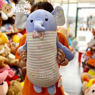 Voi bông áo sọc đeo nơ