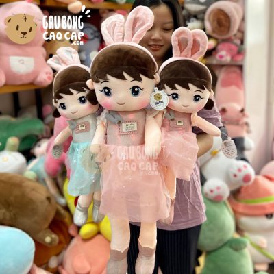 Gấu Bông Búp Bê Chân Dài Đeo Tai Thỏ