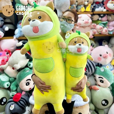 Chó Bông Shiba đứng cosplay gối ôm dài