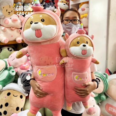 Chó Bông Shiba đứng cosplay gối ôm dài