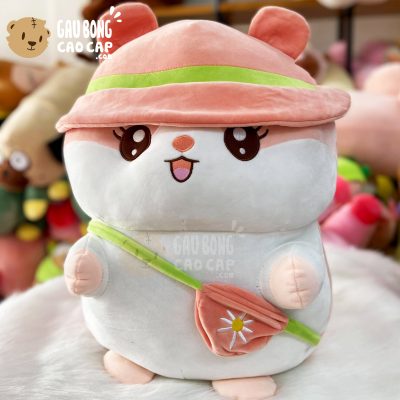 Chuột Bông Hamster Baby Đội Nón Đeo Túi