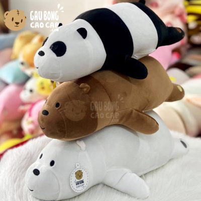Gấu Bông We Bare Bear nằm 50cm
