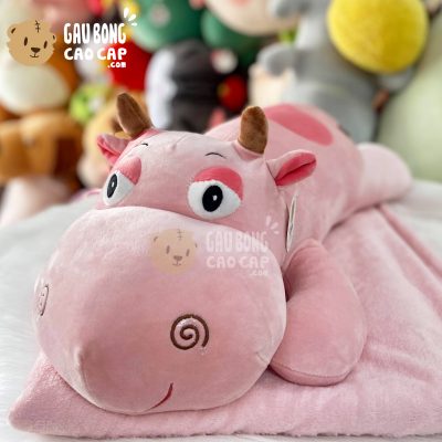 Gối mền Gấu Bông Bò nằm mắt to