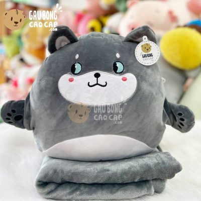 Gối mền Chó Bông Husky mặt ngáo