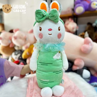 Gối mền Gấu Bông Thỏ Cà Rốt đứng đeo băng đô