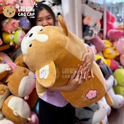Chóng Bông Corgi nằm lông mịn mông thêu Hoa