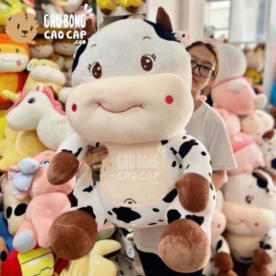 Gấu Bông Bò Sữa Ngồi Cười Mỉm
