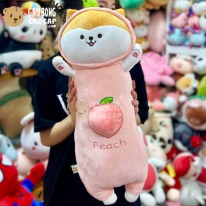 Chó Bông Shiba cosplay trái đào dạng gối ôm