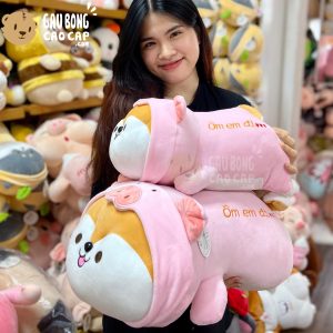 Chó Bông Shiba cosplay Heo Hồng