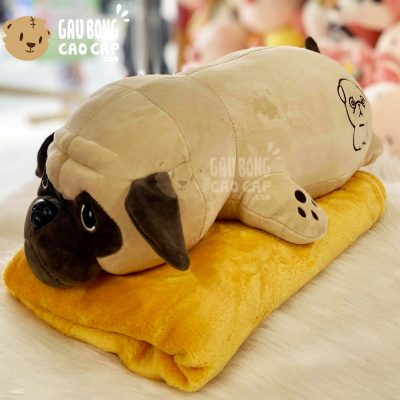 Gối mền Chó bông Mặt Xệ Nằm Mông Thêu hình Chó