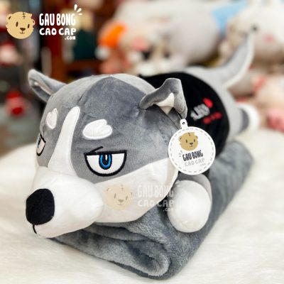 Gối mền Chó Bông Husky mặt ngáo