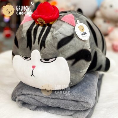Gối mền 2in1 Mèo Bông Hoàng Thượng nằm