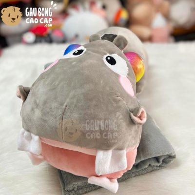 Gối mền Gấu Bông Hà Mã đeo HeadPhone