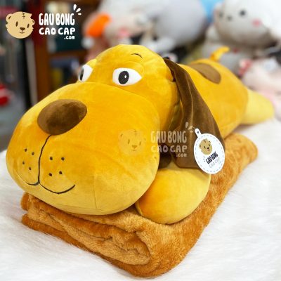 Gối mền Gấu Bông 2in1 Chó Bông vàng mắt to