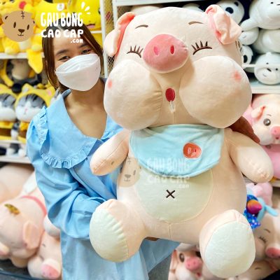 Heo Bông baby ngồi đeo Yếm nhỏ Dãi