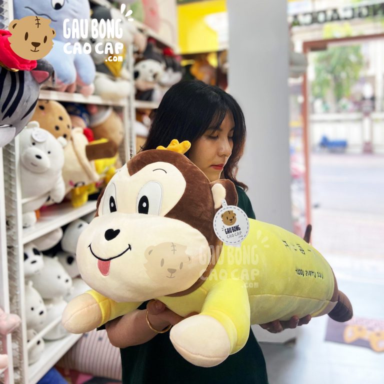 Gối Ôm Khỉ Bông Nằm Happy Everyday - Shop Khỉ Bông - Gaubongcaocap.Com