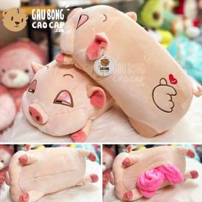 Gối mền 2in1 Heo Bông mũm mĩm mắt Híp