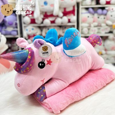 Gối mền 2in1 Gấu Bông Unicorn nằm có cánh Honey