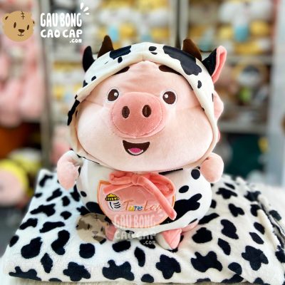 Gối mền Gấu Bông Heo Tiktok cosplay Bò Sữa