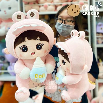 Gấu Bông Baby cosplay Khủng Long ôm Bình Sữa