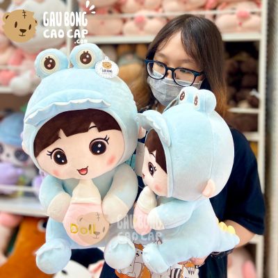 Gấu Bông Baby cosplay Khủng Long ôm Bình Sữa
