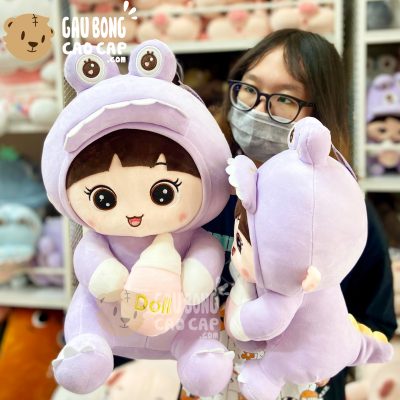 Gấu Bông Baby cosplay Khủng Long ôm Bình Sữa