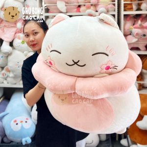 Mèo Bông Thần Tài - Mèo Bông May Mắn Mặt Thêu Hoa