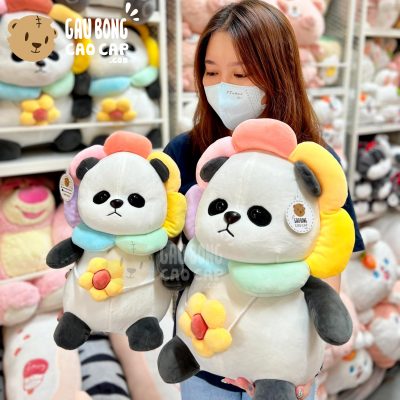 Gấu Panda ngồi Cosplay Bông Hoa