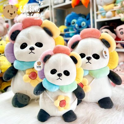 Gấu Panda ngồi Cosplay Bông Hoa