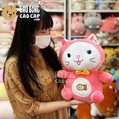 Mèo Bông lông mịn bụng thêu cá