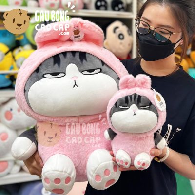 Mèo Bông Hoàng Thượng Cosplay Thỏ Hồng