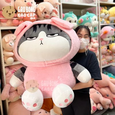 Mèo Bông Hoàng Thượng Cosplay Thỏ Hồng