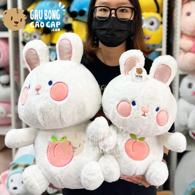 Thỏ Bông Trắng lông tơ bụng thêu Trái Cây
