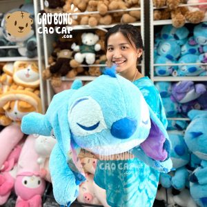 Gấu Bông Stitch nằm lông mịn Smooth màu Xanh