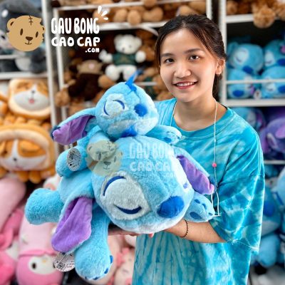 Gấu Bông Stitch nằm lông mịn Smooth màu Xanh