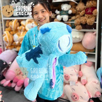 Gấu Bông Stitch nằm lông mịn Smooth màu Xanh