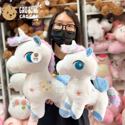 Gấu Bông Unicorn Đứng Mắt Kim Sa