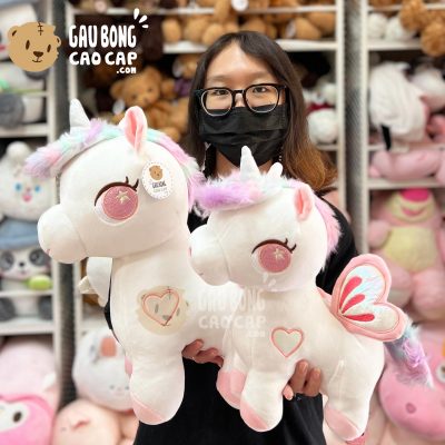 Gấu Bông Unicorn Đứng Mắt Kim Sa