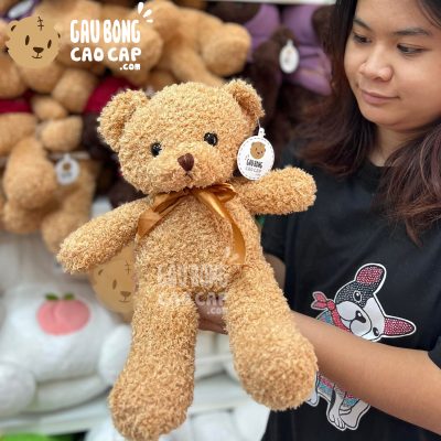 Gấu Bông Teddy lông xù đeo Nơ